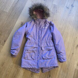 Columbia Girls’ Nordic Strider Omni-Heat Hooded Jacket – Size Small (7/8) – Purp